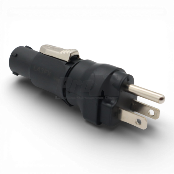 ProX XC-ADTR1F515P compact Edison NEMA 5-15P Male plug to TRUE1 Female locking power adapter