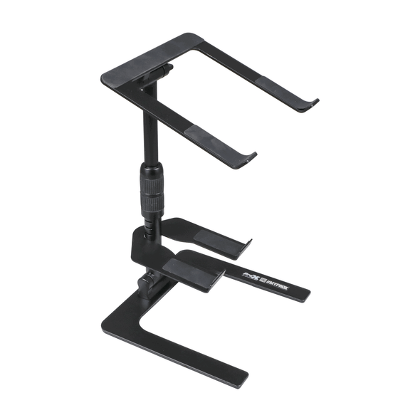 ProX IBIS Folding DJ Laptop Stand with Adjustable Height Accessory Tray and Carrying Bag in Black