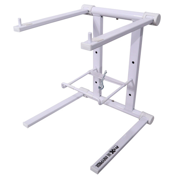 ProX XO DJ Foldable Laptop Stand with Adjustable Shelf & Carrying Bag - WHITE