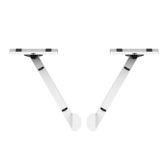 ProX White Pair of Audio Monitor DJ Lighting Side Mounting Stand for B3 DJ Table Workstation by Humpter