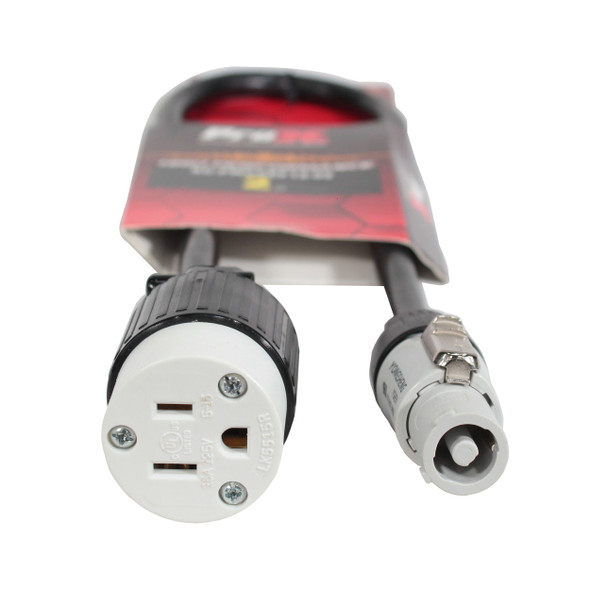 ProX XC-PWCGEF12-02 power adapter cable with Gray Power Connection compatible connector and Edison female outlet in retail packaging
