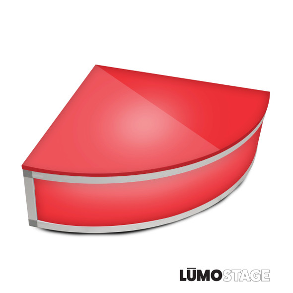 ProX 8" 2x2ft Quarter Round Acrylic Stage w/ Clamps and Round side acrylic cover