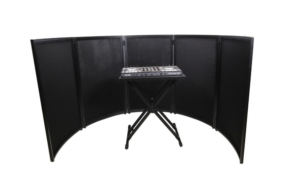 ProX LUNA DJ Facade 5 Panel Curved with Black White Scrim Kit Black Hardware