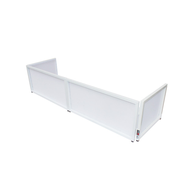 ProX White Frame 6 Ft. foldable 4 Panel Tabletop DJ Facade Front Board booth with Black and White Scrims and poratble bag
