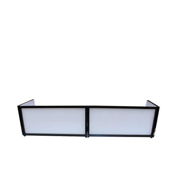 ProX Black Frame 6 Ft. foldable 4 Panel Tabletop DJ Facade Front Board booth with Black and White Scrims and poratble bag