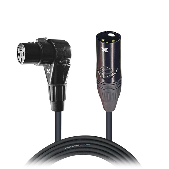 ProX 25FT Mic Cable XLR-F Right Angle to XLR-M