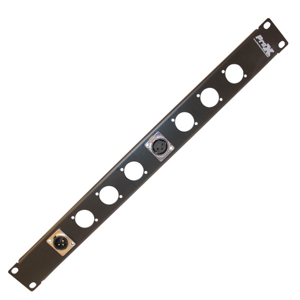 ProX 1U Rack Panel Punched for 8 XLR, Speaker twist connector or power Connection Compatible Connectors