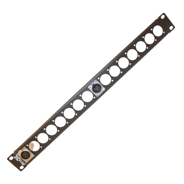 ProX 1U Rack Panel Punched for 16 XLR, Speaker twist connector or Power Connection compatible Connectors