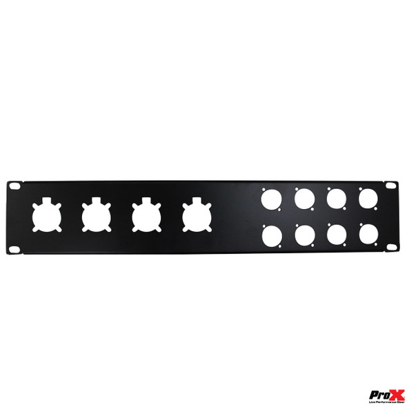 ProX 2U-8 XLR D +4 NL4 or NAC3 Unloaded Rack Panel