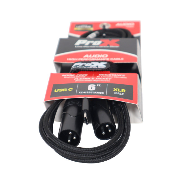 ProX 6FT USB-C to Dual XLR-M 