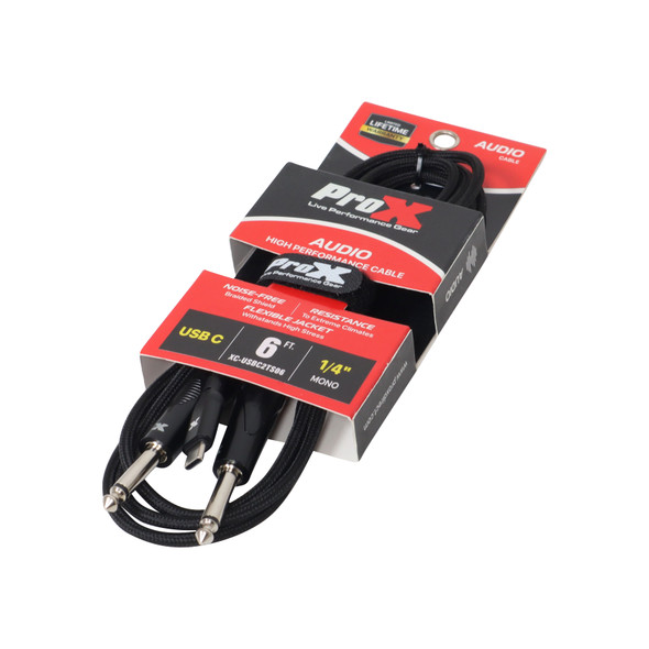 ProX 6FT USB-C to Dual 1/4" TS