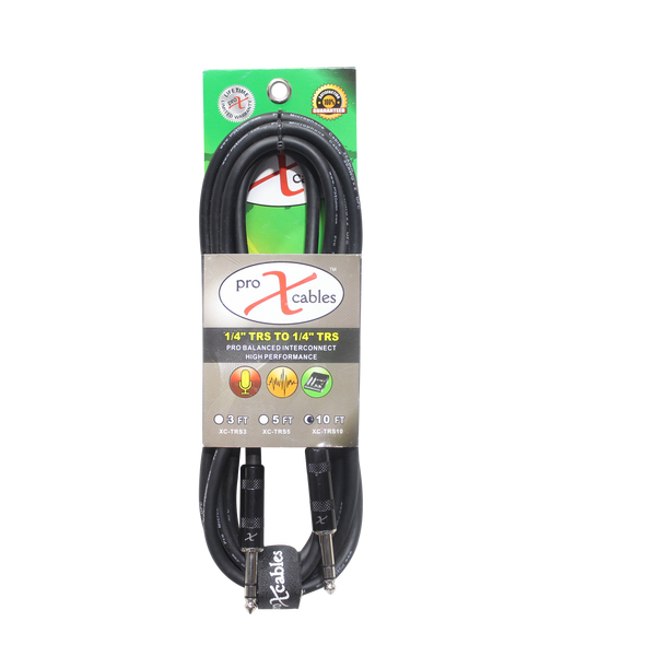 ProX 10FT Male 1/4" to 1/4" Stereo 10FT