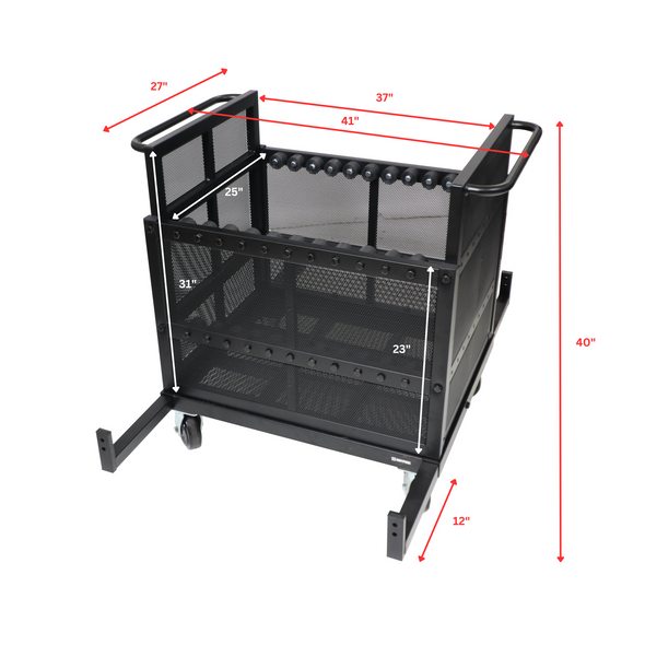 ProX Dolly Cart for Base Plates, Truss, Stage Legs, Cables, and Accessories Holds 8x 30 inch or 10x 24 inch Base Plates