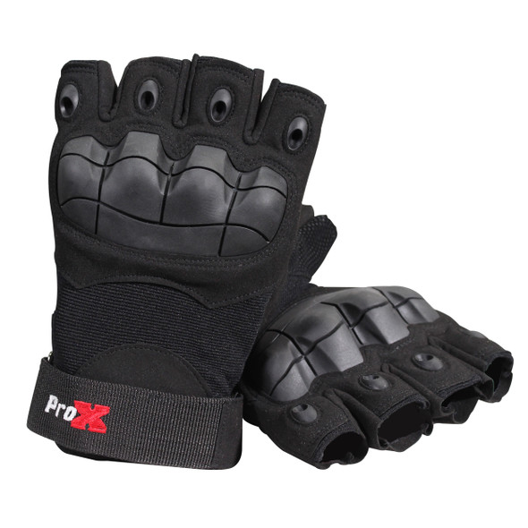 ProX X-GRIPZ Hard Rubber Knuckle Fingerless Gloves - For Truss and Stage Performance