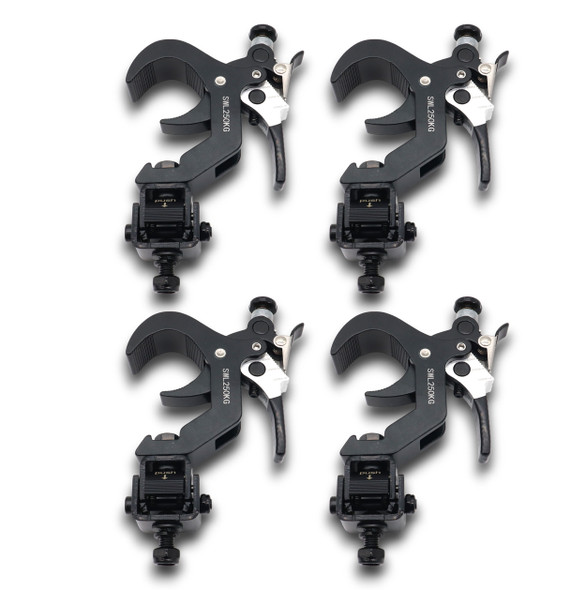 ProX 4 Quick 90 º Folding XPress Trigger Truss Clamp Clamp Moving Head Adapters with Quick Press Trigger Truss 2 in. Black Finish