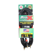 ProX XC-CMR15 3.5mm to Dual RCA Audio Cable with Gold and Silver Plated Connectors for Home Audio, DJ Equipment, and Professional Sound Applications