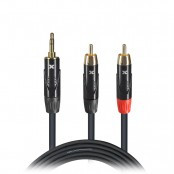ProX XC-CMR25 25ft 3.5mm Mini TRS to Dual RCA Male Y-Cable for Smartphones, Tablets, Laptops, Mixers, DJ Controllers, and Audio Systems