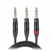 ProX XC-SYP05 5ft Dual 1/4 Inch TS Male to Single 1/4 Inch TRS Male Insert Y-Cable for Mixers, Audio Interfaces, Recording Equipment, and Professional Audio Systems