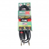 ProX XC-SYP05 Professional Audio Insert Cable Featuring Dual 1/4 Inch TS Male Connectors to Single 1/4 Inch TRS Connector for Studio Recording and Live Sound Applications