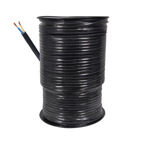 ProX XC-212-100 100 ft spool of 12 AWG 2-conductor speaker wire with hybrid OFC/CCA conductors and flexible black PVC jacket.