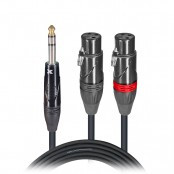 ProX XC-SYXF10 10ft Dual XLR Female to 1/4 Inch TRS Male Stereo Splitter Cable for Mixers, Audio Interfaces, Recording Equipment, and Professional Audio Systems