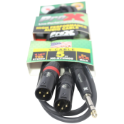 ProX XC-SYXM05 Professional Dual XLR Male to 1/4 Inch TRS Male Audio Splitter Cable with Flexible PVC Jacket and OFC Conductors