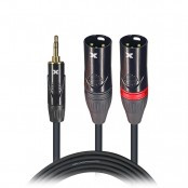 ProX XC-CMXM5 5ft 3.5mm Mini TRS to Dual XLR Male Audio Y Cable for Mixers, Audio Interfaces, Mobile Devices, Recording Equipment, and Professional Audio Systems
