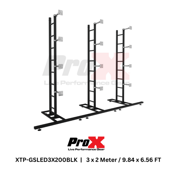 ProX LED Video Display Panel Ground Support System Package 3M/9.84 Ft. Width x 2M/6.56 Ft. Height in Black