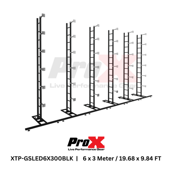ProX LED Video Display Panel Ground Support System Package 6M/19.68 Ft. Width x 3M/9.84 Ft. Height in Black