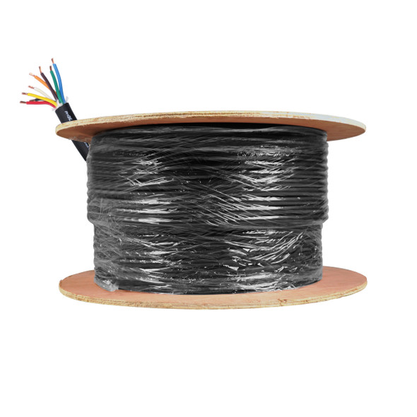 ProX XC-612-500 500 ft spool of 12 AWG 6-conductor speaker wire with hybrid OFC/CCA conductors and flexible black PVC outer jacket.