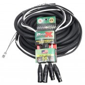 ProX XC-DXLR50 Professional Dual XLR Balanced Audio Cable with Oxygen-Free Copper Conductors for Touring, Broadcast, and Studio Use