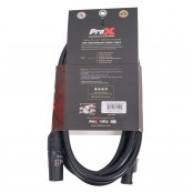 Rear packaging view of ProX XC-TR1FM12-10 PowerCON compatible 12AWG power link cable displaying product features, specifications, and safety information.