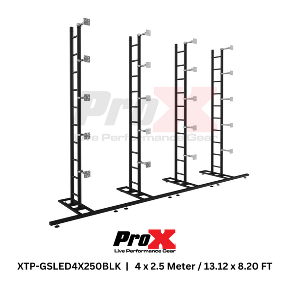ProX LED Video Display Panel Ground Support System Package 4M/13.12 Ft. Width x 2.5M/8.20 Ft. Height in Black