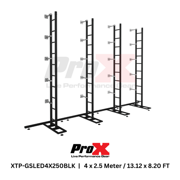 ProX LED Video Display Panel Ground Support System Package 4M/13.12 Ft. Width x 2.5M/8.20 Ft. Height in Black