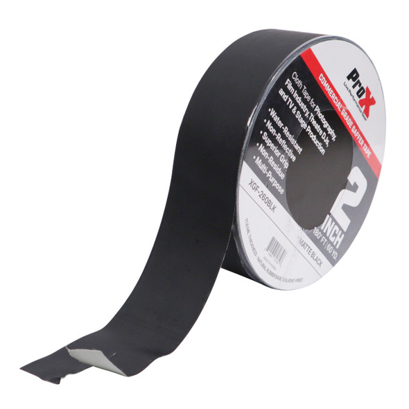 ProX 2 Inch 180 Ft. 60YD Matte Black Commercial Grade Gaffer Tape Pros Choice Non-Residue