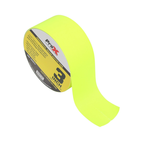 ProX 3 Inch 180 Ft. 60YD Fluorescent Yellow Commercial Grade Gaffer Tape Pros Choice Non-Residue