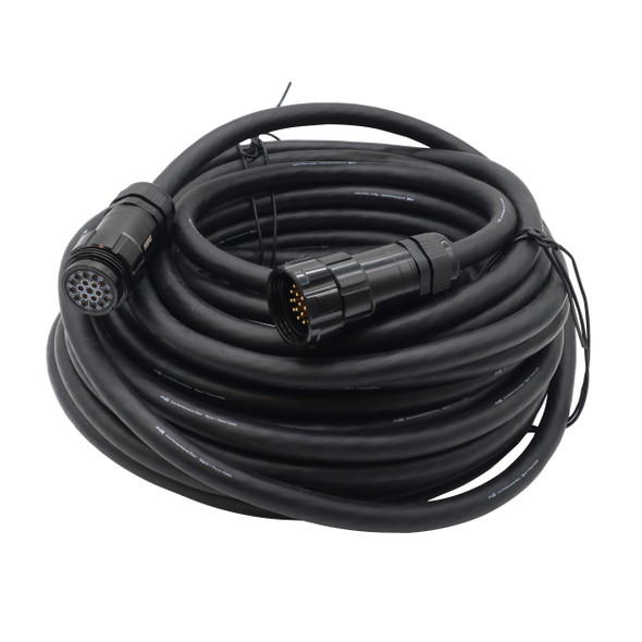 Heavy-duty multi-conductor 19-pin extension cable with flexible SJOOW jacket for live event and production environments