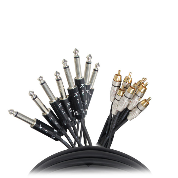 ProX XC-8PR10 8 Channel RCA Audio Snake Cable 10ft
