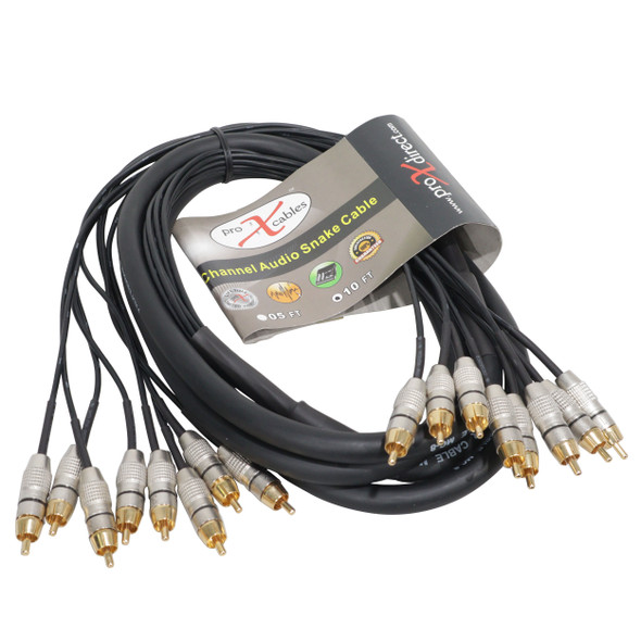 ProX XC-8RCA10 10ft 8 Channel RCA Fanout Audio Cable
