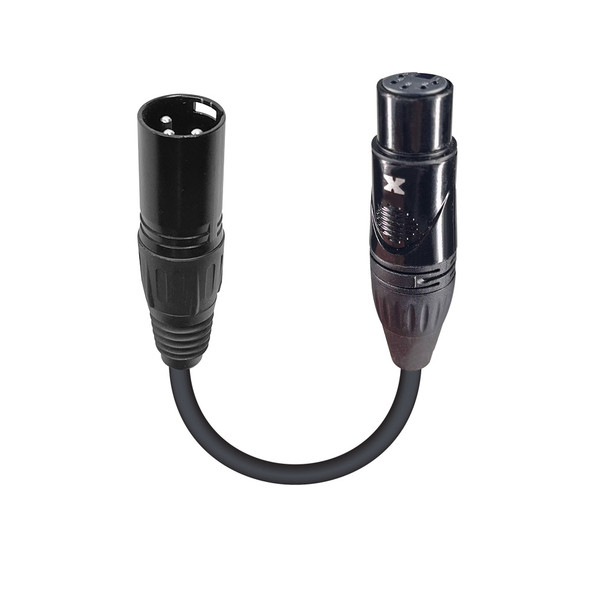 ProX DMX adapter cable with 3-pin and 5-pin XLR connectors for DMX lighting systems