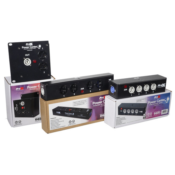 ProX X-PWCX4 BOX 5-way power distribution center with packaging and accessories for stage lighting systems