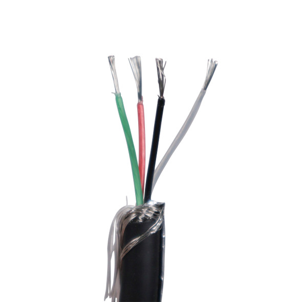 Exposed conductors of ProX DMX data cable featuring twisted copper wires, shielding, and internal insulation for reliable DMX512 signal transfer