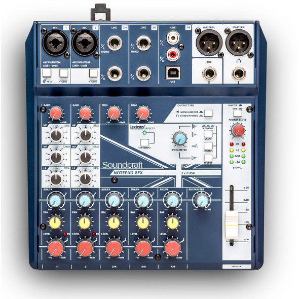 Soundcraft SCR-5085984US-01 Notepad-8FX Analog Mixer with USB Effects