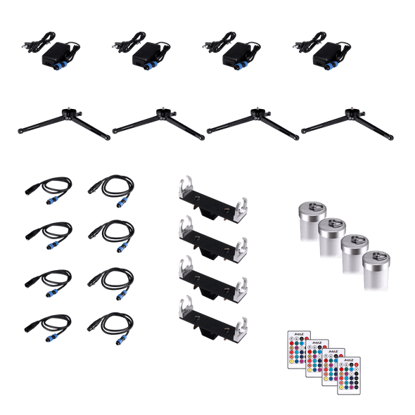Jmaz Lighting JP2003 Electro T4 4Pack RGBW Battery-Powered Outdoor LED Pixel Tube Kit
