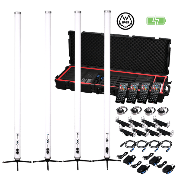 Jmaz Lighting JP2004 Electro T5 4Pack RGBW+WW High CRI Battery-Powered Outdoor LED Pixel Tube Kit