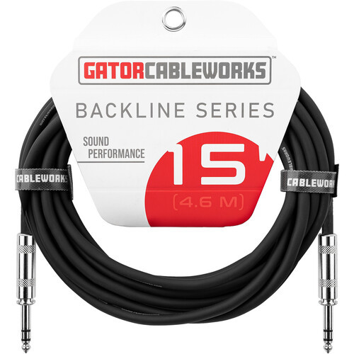  Gator 1/4" Male to 1/4" Male Balanced Patch Cable (15') 