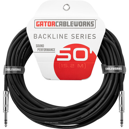 Gator 1/4" Male to 1/4" Male Balanced Patch Cable (50') 