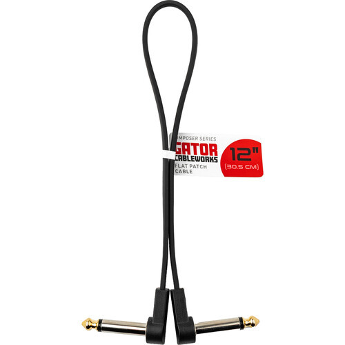  Gator Composer Flat Patch Cable with Right-Angle 1/4" Male Connectors (12")