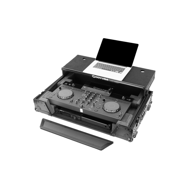 Odyssey AlphaTheta XDJ-AN Black Label 1U Flight Case with Glide Style Laptop Platform