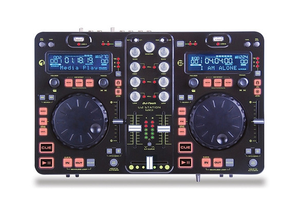 DJ Tech U2 Station MKII Twin MP3 Player and Twin USB Dock and 2CH DJ Mixer